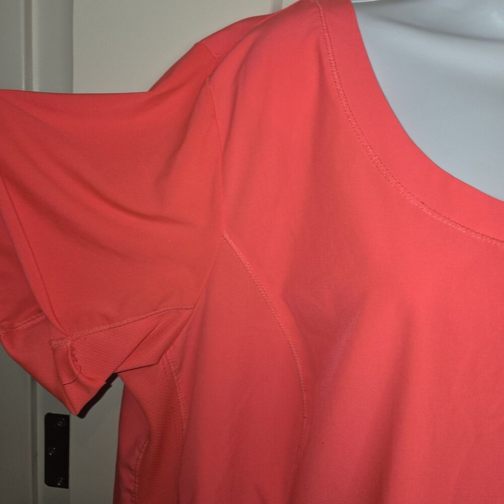 Calvin Klein Performance Quick Dry Top Womens 3X Coral Short Sleeve Cutout Back - Picture 4 of 9